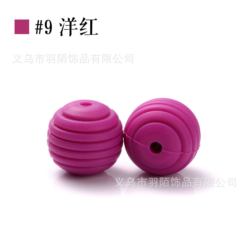 Wholesale 50PCS Silicone Thread Beads Silicone Beads Honeycomb Beads DIY Loose Beads